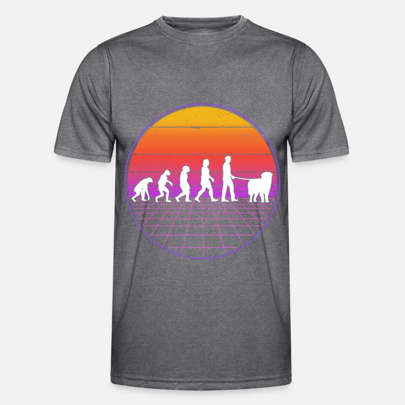 Leonberger Evolution Vaporwave Männer Funktions-T-Shirt