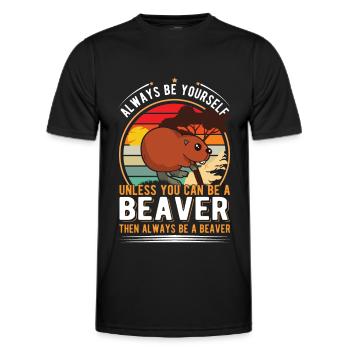 Soyez toujours vous-même À moins que vous ne puissiez être un castor - T-shirt sport Homme - noir - Devant - AI Model Male 178 dark (178cm)