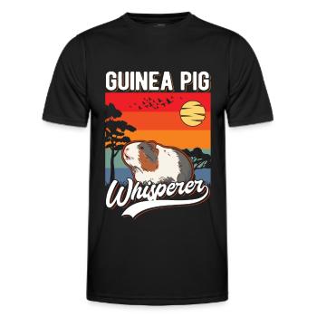 Meerschweinchen Flüsterer Cochon d’Inde Whisperer - T-shirt sport Homme - noir - Devant - AI Model Male 178 dark (178cm)