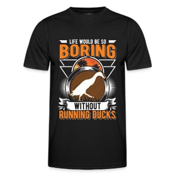 Running Gift Running Duck Bottle Duck - Men's Functional T-Shirt - black - Front - AI Model Male 178 dark (178cm)