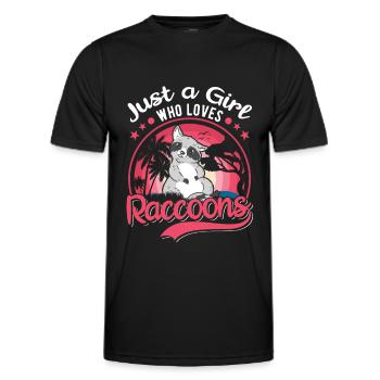 Waschbär Mädchen Raccoon Girl - T-shirt sport Homme - noir - Devant - AI Model Male 178 dark (178cm)