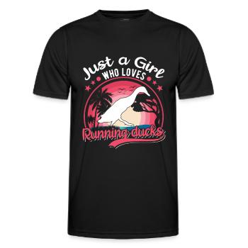 Running Girls Running Duck Bottle Duck - Men's Functional T-Shirt - black - Front - AI Model Male 178 dark (178cm)