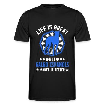 Galgo Espanol Gift Spanish Greyhound - Men's Functional T-Shirt - black - Front - AI Model Male 178 dark (178cm)