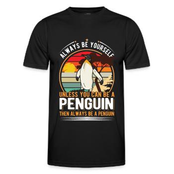 Pingouin Cadeau Pingouin - T-shirt sport Homme - noir - Devant - AI Model Male 178 dark (178cm)