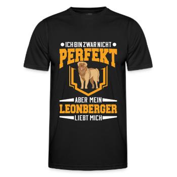 Leonberger Geschenk - Männer Funktions-T-Shirt - Schwarz - Vorne - AI Model Male 178 dark (178cm)