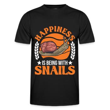 Le bonheur, c’est d’être avec Snails Snail - T-shirt sport Homme - noir - Devant - AI Model Male 178 dark (178cm)