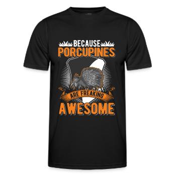 Porc-épic Cadeau Porc-épic - T-shirt sport Homme - noir - Devant - AI Model Male 178 dark (178cm)