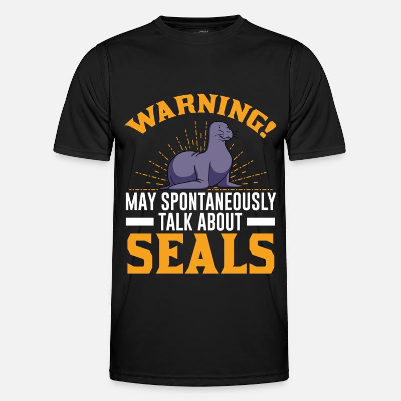 Robbe Geschenk Seal Seelöwe - Männer Funktions-T-Shirt - Schwarz
