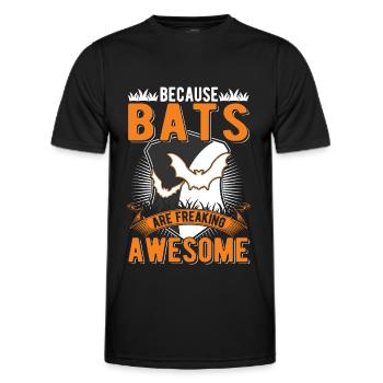 Because Bats are freaking awesome bat - Men's Functional T-Shirt - black - Front - AI Model Male 178 dark (178cm)