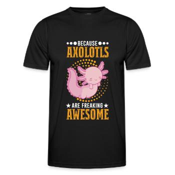 Because Axolotls are freaking awesome - Men's Functional T-Shirt - black - Front - AI Model Male 178 dark (178cm)