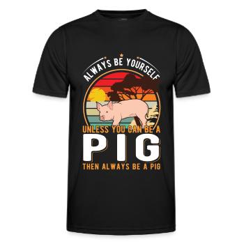 Pigs Gift Pig Farmer - Men's Functional T-Shirt - black - Front - AI Model Male 178 dark (178cm)