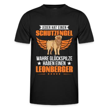 Leonberger Schutzengel - Männer Funktions-T-Shirt - Schwarz - Vorne - AI Model Male 178 dark (178cm)