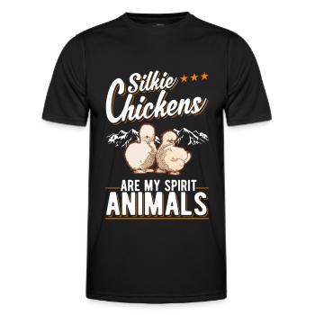 Silk Chicken Spirit Animal Silkie Chicken - T-shirt sport Homme - noir - Devant - AI Model Male 178 dark (178cm)