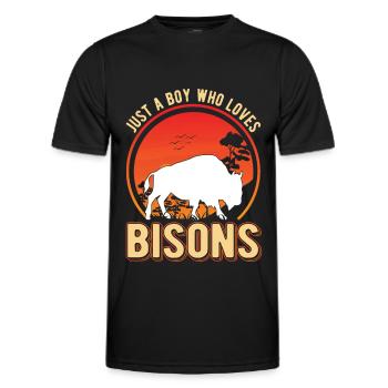 Buffalo Gift Bison Water Buffalo Buffalo - Men's Functional T-Shirt - black - Front - AI Model Male 178 dark (178cm)