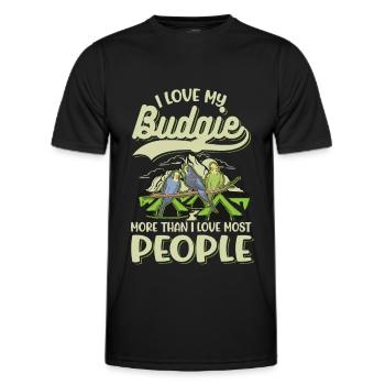 Budgerigar Cadeau Welli Perruche - T-shirt sport Homme - noir - Devant - AI Model Male 178 dark (178cm)