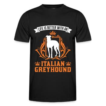 Life is better with an Italian Greyhound - Männer Funktions-T-Shirt - Schwarz - Vorne - AI Model Male 178 dark (178cm)