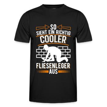 So sieht ein richtig cooler Fliesenleger aus - Männer Funktions-T-Shirt - Schwarz - Vorne - AI Model Male 178 dark (178cm)