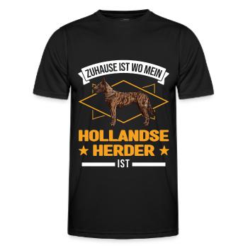 Zuhause ist wo mein Hollandse Herder ist - Männer Funktions-T-Shirt - Schwarz - Vorne - AI Model Male 178 dark (178cm)