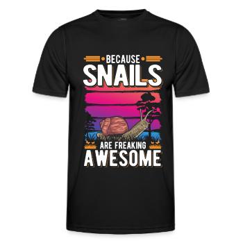 Parce que les escargots sont des escargots géniaux - T-shirt sport Homme - noir - Devant - AI Model Male 178 dark (178cm)
