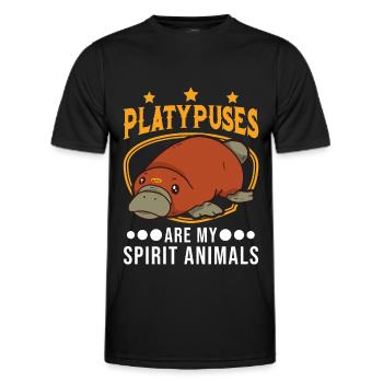 Schnabeltier Spirit Animal Platypus - Männer Funktions-T-Shirt - Schwarz - Vorne - AI Model Male 178 dark (178cm)