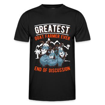Le plus grand éleveur de chèvres Chèvre de ferme de chèvre - T-shirt sport Homme - noir - Devant - AI Model Male 178 dark (178cm)