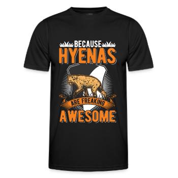 Hyène Cadeau Terre Loup Hyène - T-shirt sport Homme - noir - Devant - AI Model Male 178 dark (178cm)