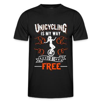 Unicyclist Gift Unicycle Girl - Men's Functional T-Shirt - black - Front - AI Model Male 178 dark (178cm)