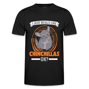 I just really like Chinchillas, ok - Men's Functional T-Shirt - black - Front - AI Model Male 178 dark (178cm)