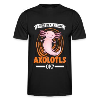 J’aime vraiment Axolotls, ok Tail Lurch - T-shirt sport Homme - noir - Devant - AI Model Male 178 dark (178cm)