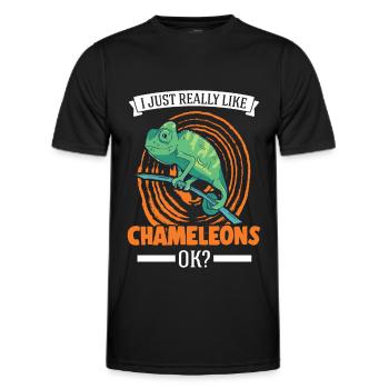 J’aime vraiment Chameleons, ok Chameleon - T-shirt sport Homme - noir - Devant - AI Model Male 178 dark (178cm)