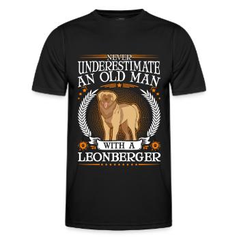 Leonberger Old Man - Men's Functional T-Shirt - black - Front - AI Model Male 178 dark (178cm)