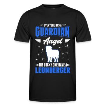 Leonberger Guardian Angel - Men's Functional T-Shirt - black - Front - AI Model Male 178 dark (178cm)