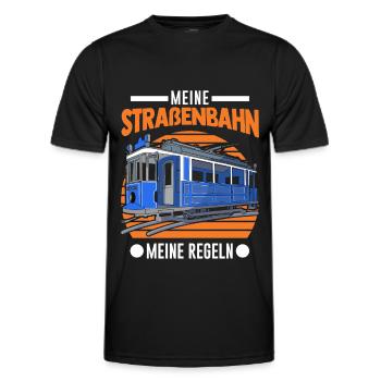 Meine Straßenbahn Meine Regeln Tram S-Bahn - Männer Funktions-T-Shirt - Schwarz - Vorne - AI Model Male 178 dark (178cm)