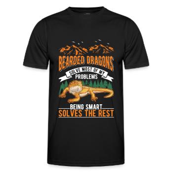 Bearded Dragon Pogona Gift - Men's Functional T-Shirt - black - Front - AI Model Male 178 dark (178cm)