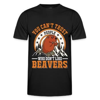 Beaver Gift Beaver Dam - Men's Functional T-Shirt - black - Front - AI Model Male 178 dark (178cm)