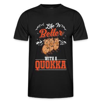 Life is better with a Quokka short-tailed kangaroo - Men's Functional T-Shirt - black - Front - AI Model Male 178 dark (178cm)