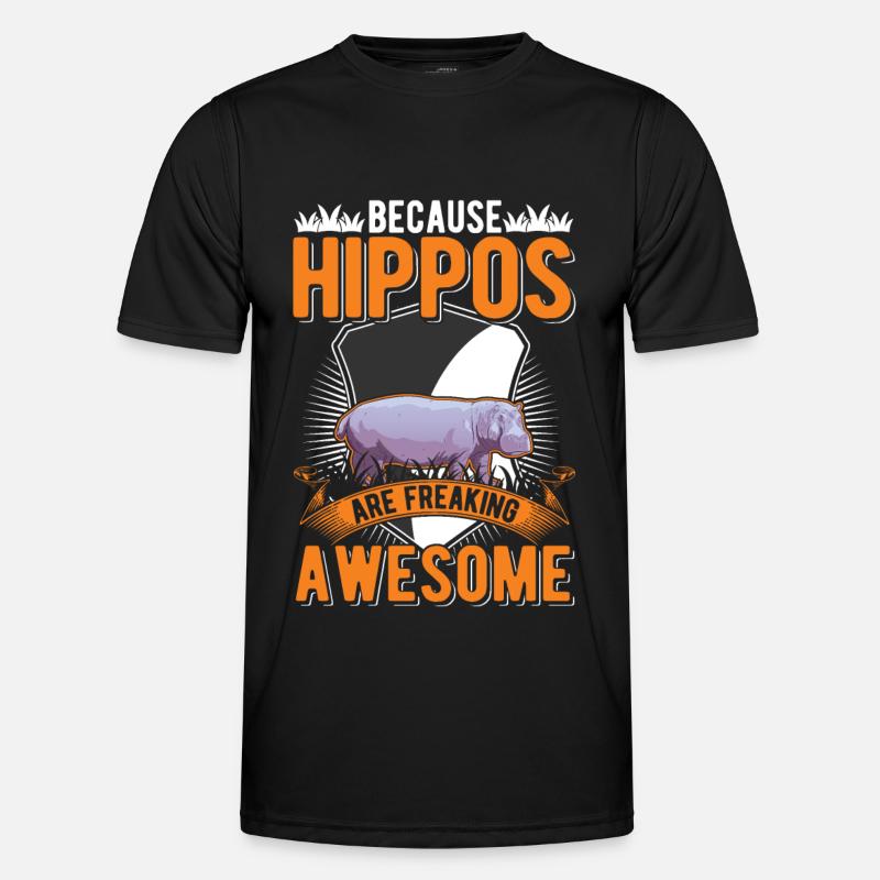 Nilpferd Geschenk Hippo Flusspferd Männer Funktions-T-Shirt