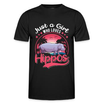 Juste une fille qui aime Hippo Hippo Hippo Hippo Hippo Hippo - T-shirt sport Homme - noir - Devant - AI Model Male 178 dark (178cm)
