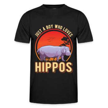 Juste un garçon qui aime Hippo Hippo Hippo Hippo Hippo Hippo - T-shirt sport Homme - noir - Devant - AI Model Male 178 dark (178cm)