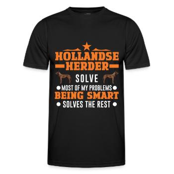 Hollandse Herder Hollandse Herderdshond - Männer Funktions-T-Shirt - Schwarz - Vorne - AI Model Male 178 dark (178cm)
