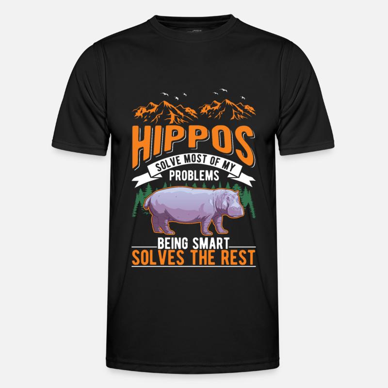 Nilpferd Geschenk Hippo Flusspferd Männer Funktions-T-Shirt