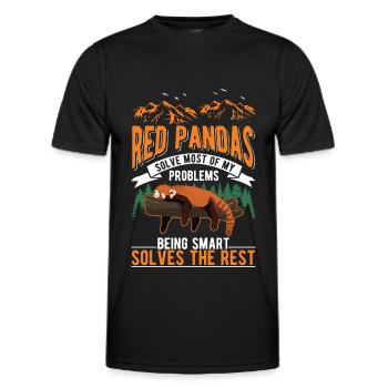 Red Panda Gift Cat Bear - Men's Functional T-Shirt - black - Front - AI Model Male 178 dark (178cm)