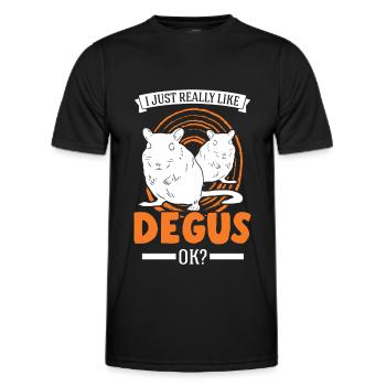 J’aime vraiment Degus, ok - T-shirt sport Homme - noir - Devant - AI Model Male 178 dark (178cm)