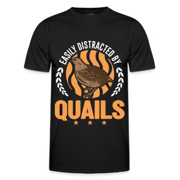 Easily distracted by Quails - Männer Funktions-T-Shirt - Schwarz - Vorne - AI Model Male 178 dark (178cm)