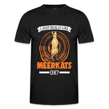 Suricate Cadeau Suricate Suricate - T-shirt sport Homme - noir - Devant - AI Model Male 178 dark (178cm)