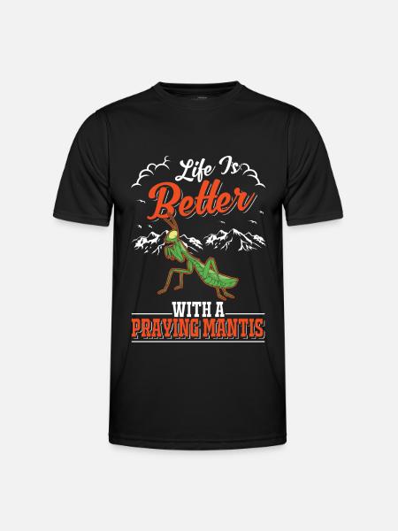 Gottesanbeterin Mantis Fangschrecke - Männer Funktions-T-Shirt - Schwarz