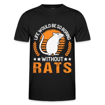 Rat Cadeau Domestique Rat Rat Propriétaire - T-shirt sport Homme - noir - Devant - AI Model Male 178 dark (178cm)