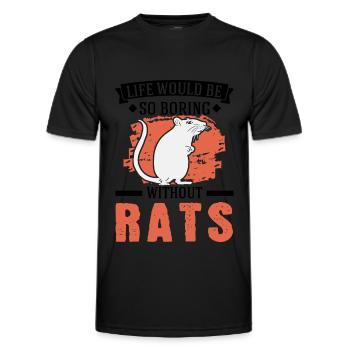 Rat Cadeau Domestique Rat Rat Propriétaire - T-shirt sport Homme - noir - Devant - AI Model Male 178 dark (178cm)