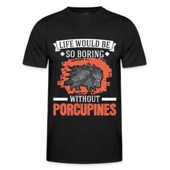 Porcupine Gift Porcupine - Men's Functional T-Shirt - black - Front - AI Model Male 178 dark (178cm)