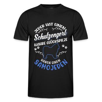 Samojede Schutzengel Schlittenhund Samojeden - Männer Funktions-T-Shirt - Schwarz - Vorne - AI Model Male 178 dark (178cm)